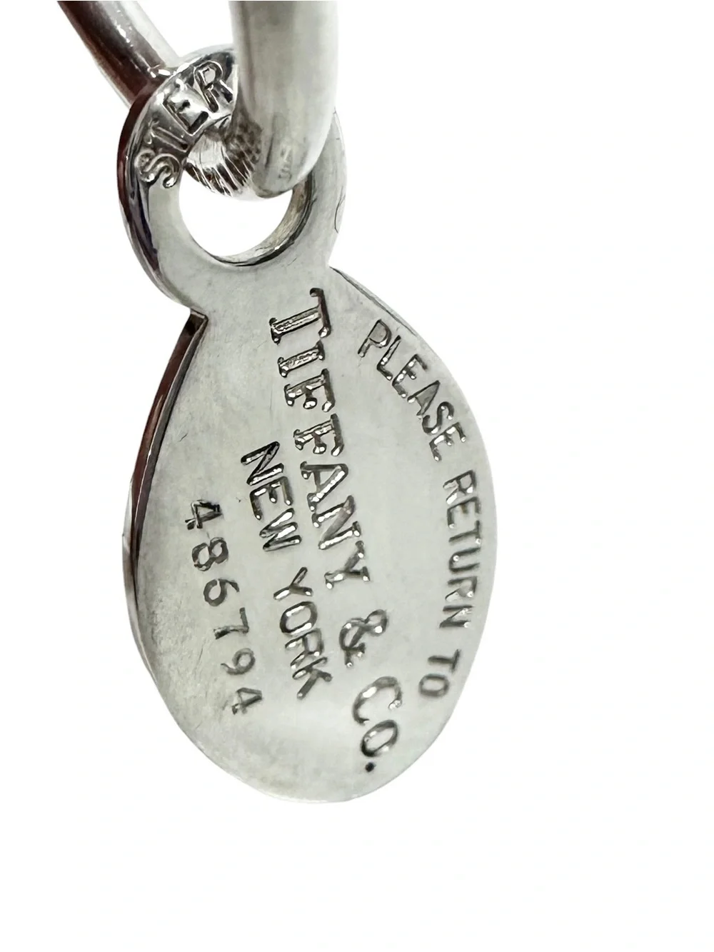 Tiffany & Co. Engraved 925 Silver Ball Keychain with Engraved Return To Charm - Picture 12 of 13